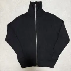 【ZARA】美品　ドライバーズニット　ダブルジップ　ハイネック　M ブラック