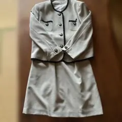 ノーカラージャケット スカート セットアップ フォーマルスーツ 千鳥格子19号