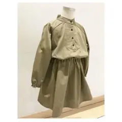 美品　VANILLA SLOW オリーブグリーン 長袖ワンピース