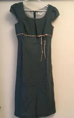 ROPÉ 半袖膝丈ワンピース グリーン
