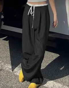 SHEIN シーイン ストライプスラックスパンツ Sサイズ