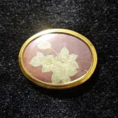 昭和レトロ・ヴィンテージ 押し花の帯留 リメイク品