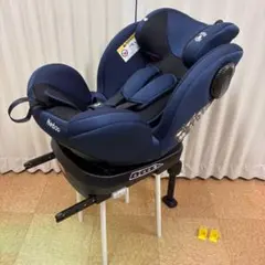 クリーニング済　☆美品☆　ネビオ　ターンピット　ISOFIX　ネイビー　回転可能