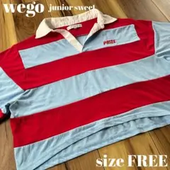 wego junior sweet ボーダー柄ラガーシャツ FREEのサムネイル