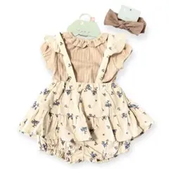 ❤️タグ付き新品未使用❤️juo しまむら　セットアップ　ヘアバンド　花柄　90