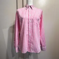 Psyco BUNNY　ピンクチェックシャツ　サイズS　HR079