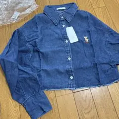 新品未使用　FUN デニムブルー クロップドデニムシャツのサムネイル