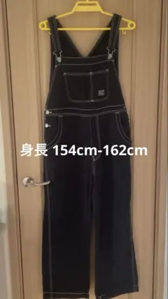 良品✨private pause 黒 オーバーオール サロペット