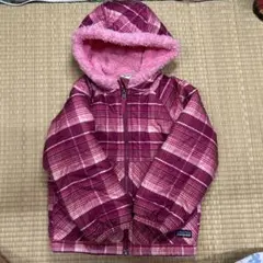 Patagonia キッズジャケット リバーシブル 4T ピンク チェック柄