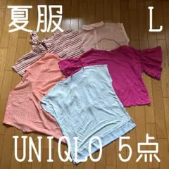 ◾️サラサラ素材◾️見ている人も涼しい◾️半袖◾️夏服◾️太めさん◾️◾️GU◾️Lサイズ◾️5着のサムネイル