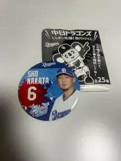 中日ドラゴンズ どらポジ応援！缶バッジくじ　6 中田選手