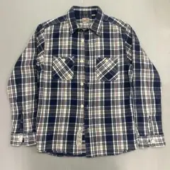 HOUSTON ネルシャツ チェック柄 ネイビー Lサイズ