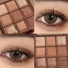 コスメ　アイシャドウパレット　ブラウン　9色