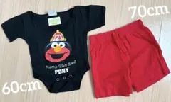ボーイズ 60 70 半袖 短パン 黒 赤 セットアップ / baby Gap