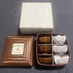 新品未使用　桂由美　箱入り　籐編みケース付き　お椀　6客セット