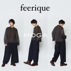 美品　feerique MOGA モガ シアーボイル×天竺ブラウスのサムネイル