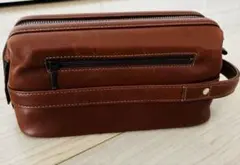 DAKS ブラウン レザー クラッチバッグ