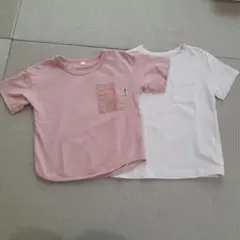 【２枚セット】キッズ Tシャツ ピンク (100cm)