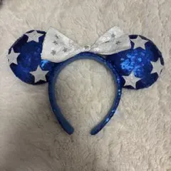 ディズニーカチューシャ (ミニー・青・星型・スパンコール)
