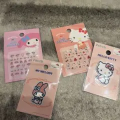 ハローキティ・マイメロディ ネイルシール＆ワッペン