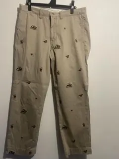 ポロラルフローレン 総刺繍 チノパン 32/30 ベージュ ポロプレイヤー 希少