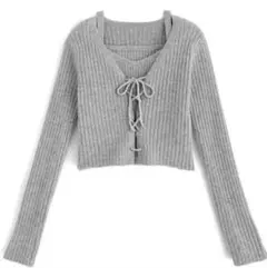 【GRL】レースアップトップス×キャミニットアンサンブル[mb1577]