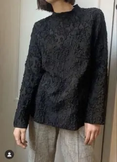 グリードインターナショナルジャガードモックネック