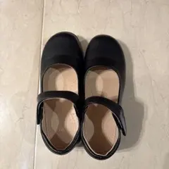 子供黒いフォーマルシューズ 21cm ストラップ付き