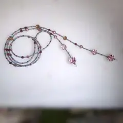 パープルのスワロフスキーのラリエット