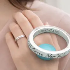 d147 ティファニー NY ノーツ ナロー リング 925 約7.5号 - メルカリ