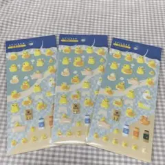 ぷくぷく　銭湯あひるステッカー　3枚組