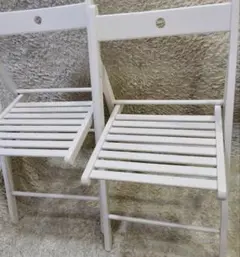 【2脚】良品 イケア テリエ ホワイト 折りたたみチェア TERJE IKEA