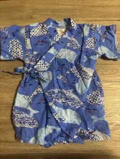 甚平ロンパース 70 青 和柄 魚柄 夏祭り ベビー服