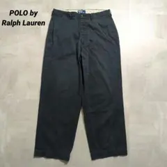 POLO RALPH LAURENポロチノW34 カーキダークグレーボタンフライ