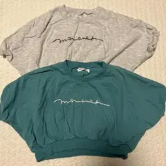 mamaraku 95cmグレー・ターコイズドルマントップス2色セット　双子