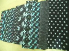 古布木綿絣はぎれ10枚⑥　アンティーク着物生地リメイク備後久留米絣藍染め雪ん子