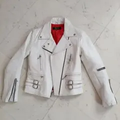 HORN WORKS ホワイト ダブルライダースジャケット