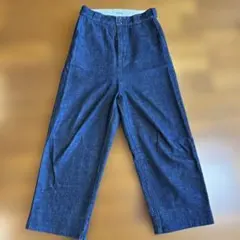 BEAMS BOY ダークブルー デニムワイドパンツ