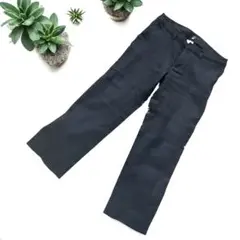 【美品】INED リネン混 クロップドパンツ ブラック サイズ11 日本製　11