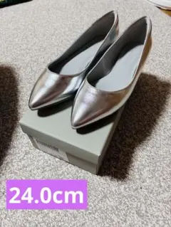 超美品！GREEN LABEL RELAXINGシルバーパンプス24cm