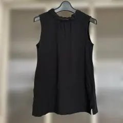 レースネック ノースリーブ チュニック ブラック