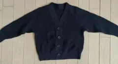 新品未使用MUJI 無印良品 リブ編みカーディガン ネイビー 110　小学校受験