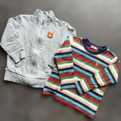 絹*様 ミキハウス　ホットビスケッツ　長袖カットソーとジップアップジャケットセッ