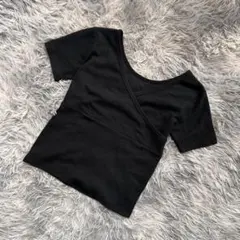 未使用級『PUBLUX』カシュクール半袖Tシャツ　カットソー　2WAY　短めの丈