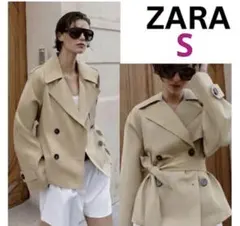 ZARA ショートトレンチコート ショルダーパッド付きS