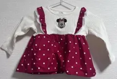 mamāraku ミニーマウス 長袖トップス 80 ドット柄