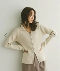 グローバルワーク✳︎衿付きダブルＺＩＰカーデ