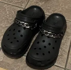 crocs メガクラッシュ 28.0 黒 装飾付き ジビッツ