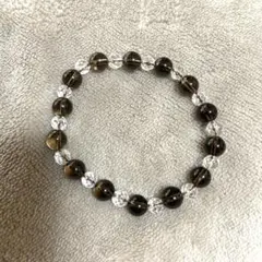 スモーキークォーツ・カット水晶　天然石ブレスレット