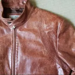 値下げ　美品　ブラウン シングルライダースジャケット